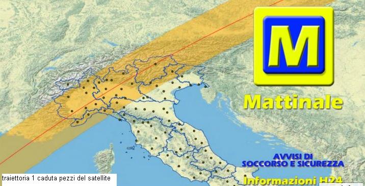 traiettoria caduta pezzi satellite nasa nord italia Satellite in caduta sul nord Italia tra il 23 e 24 settembre, Protezione Civile in allerta.
