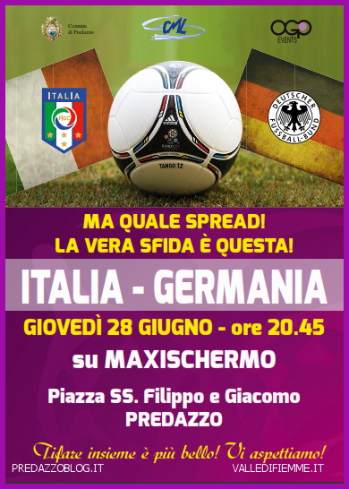 partita italia germania predazzo blog Predazzo, maxischermo in piazza per la partita Italia   Germania