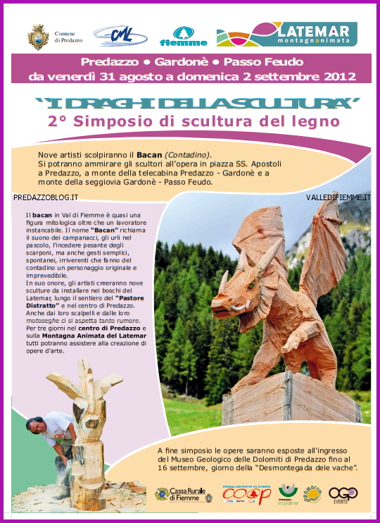 PREDAZZO DRAGHI NELLA SCULTURA predazzoblog Predazzo   2° Simposio di scultura del legno I Draghi della Scultura