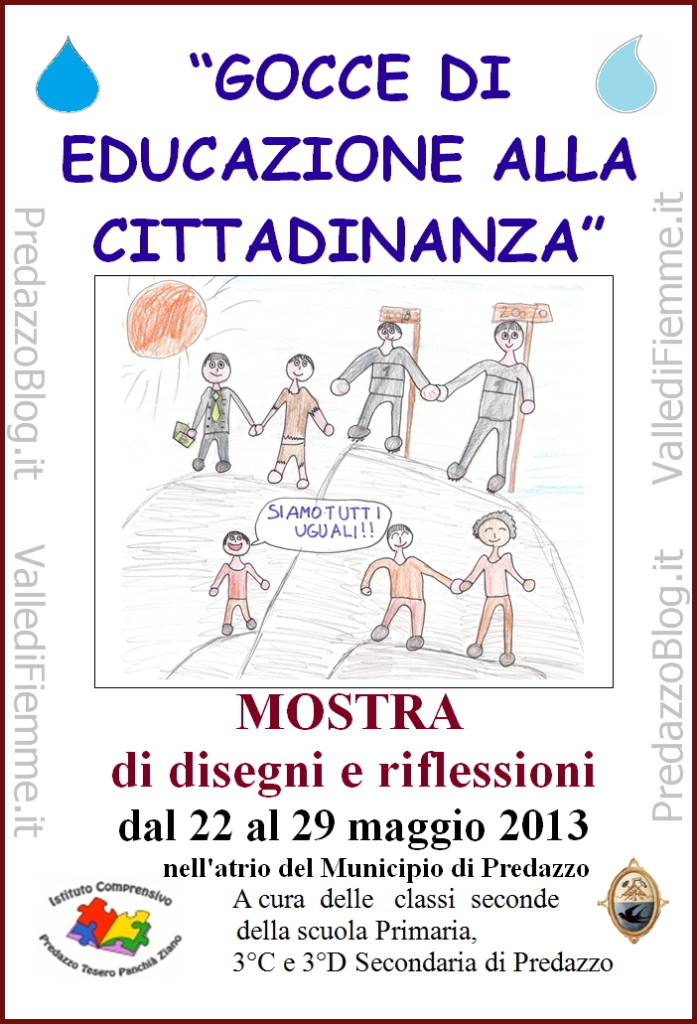 mostra disegni scuole cittadinanza predazzo 697x1024 Predazzo, Gocce di educazione alla cittadinanza 