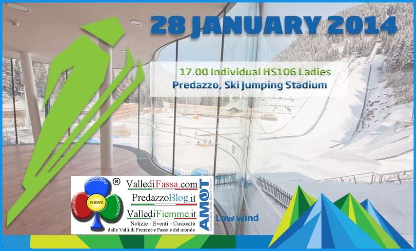 28 gennaio stadio del salto predazzo Spettacolare Cerimonia di Apertura dei Campionati Mondiali Junior Fiemme 2014 a Predazzo