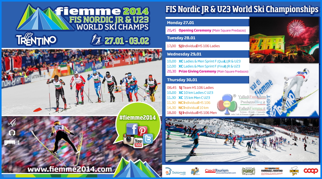 fiemme 2014 fis nordic jr predazzo trentino programma Predazzo, Cerimonia apertura Campionati Mondiali Junior e Under 23 di Sci Nordico 2014
