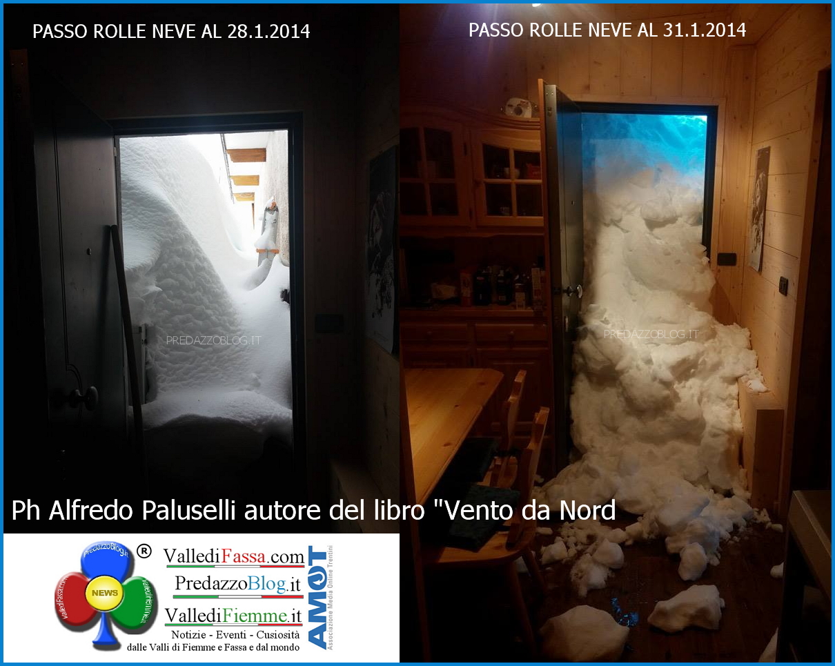 nevicata al passo rolle 31.1.2014 ph alfredo paluselli vento da nord predazzo blog Tsunami di neve nelle valli di Fiemme e Fassa. Foto e Video 