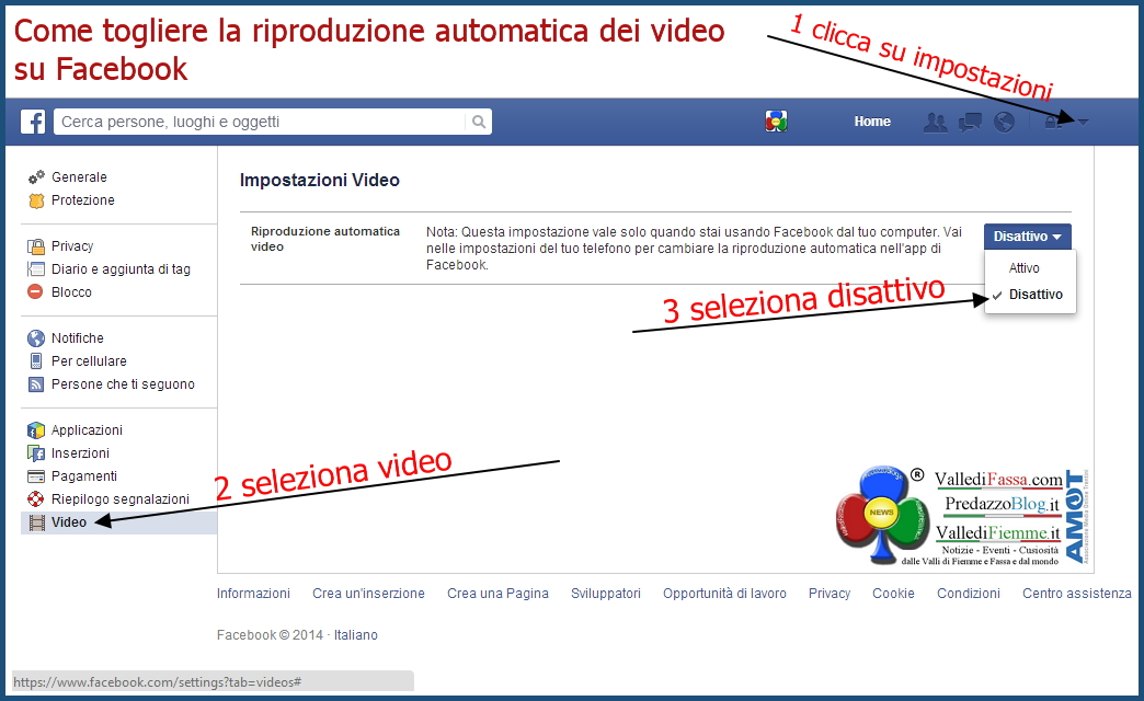 come togliere la riproduzione automatica dei video su facebook Come disattivare la riproduzione automatica dei video da Facebook