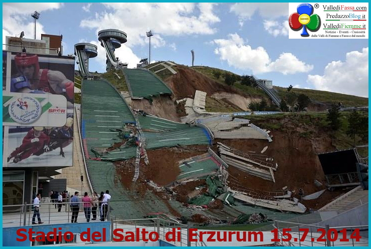 Stadio del Salto di Erzurum frana 2014 Frana distrugge lo Stadio del Salto di Erzurum in Turchia