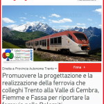 petizione transdolomites change 150x150 La ferrovia nelle valli dellAvisio, in stampa il nuovo libretto informativo. Scarica la versione e book