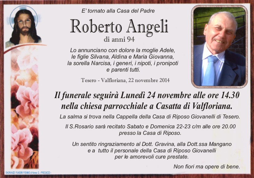 Angeli Roberto Predazzo, avvisi della Parrocchia 23 30 novembre