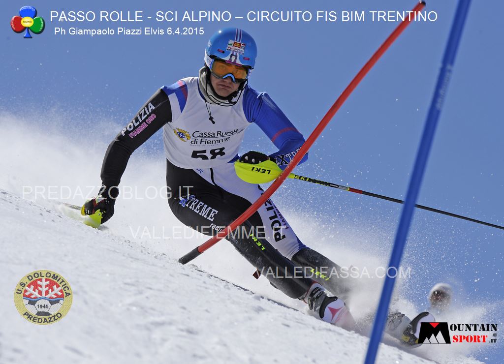 sci alpino gare fis passo rolle bim dolomitica 6 aprile 20154 Circuito Fis Bim Trentino oggi al Rolle, classifiche e foto
