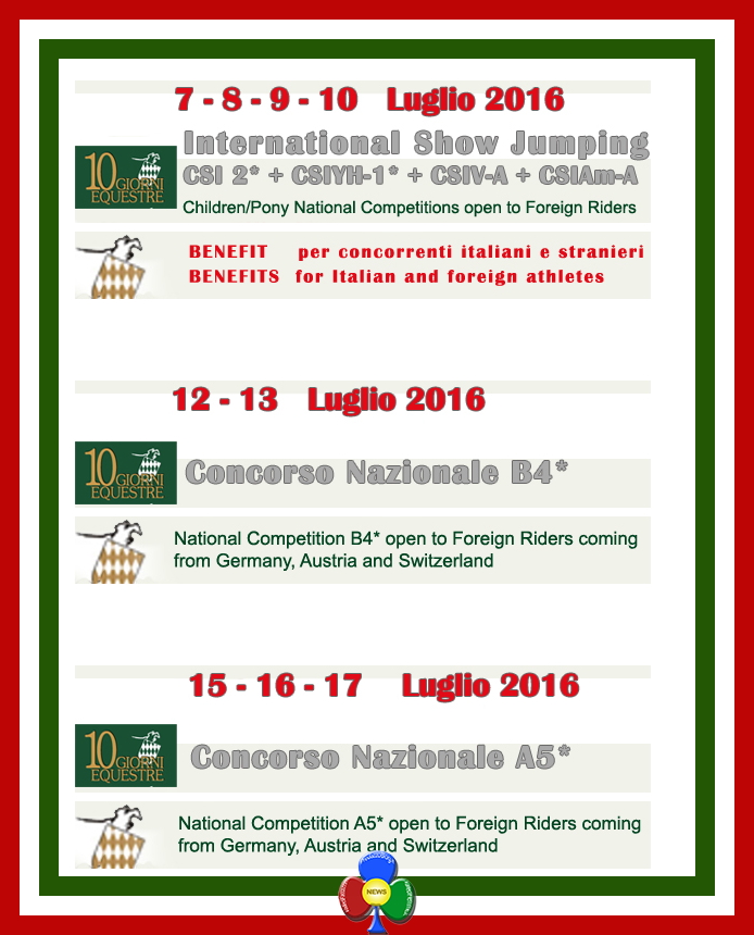 10 giorni equestre predazzo 2016 10 GIORNI EQUESTRE   PREDAZZO SHOW JUMPING 2015 (virtuale)