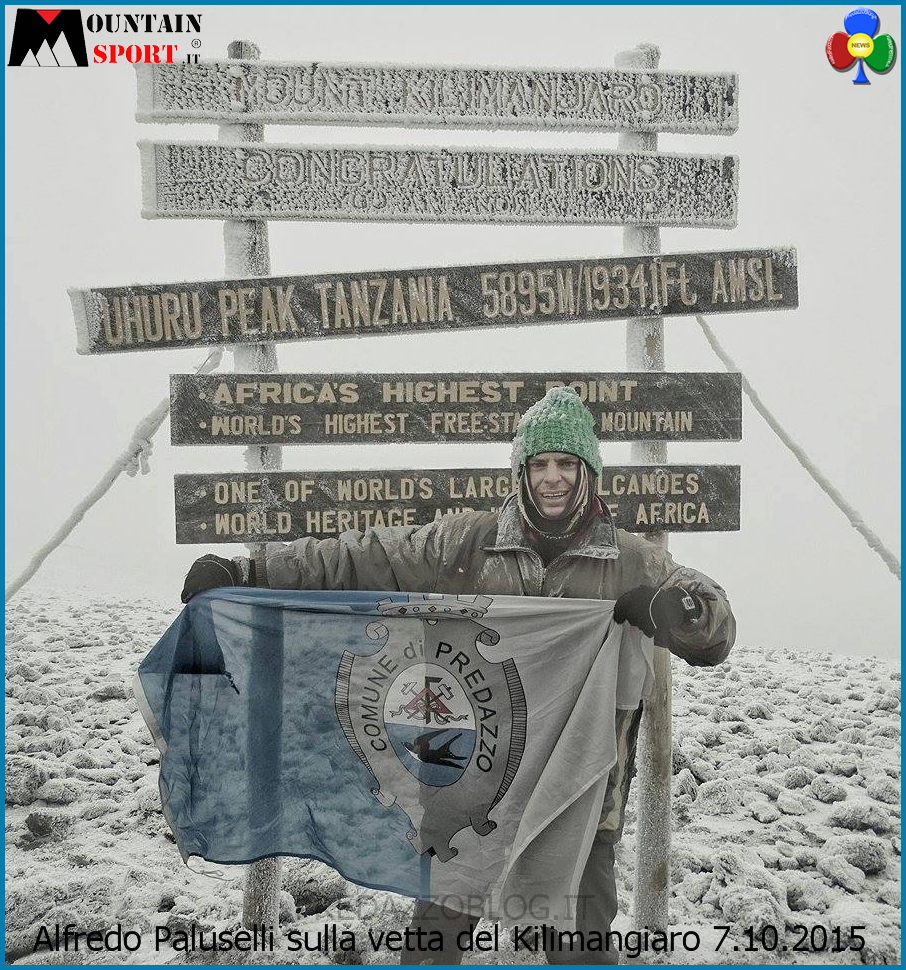 Alfredo Paluselli sulla vetta del Kilimangiaro Il Vento da Nord soffia sul Kilimangiaro