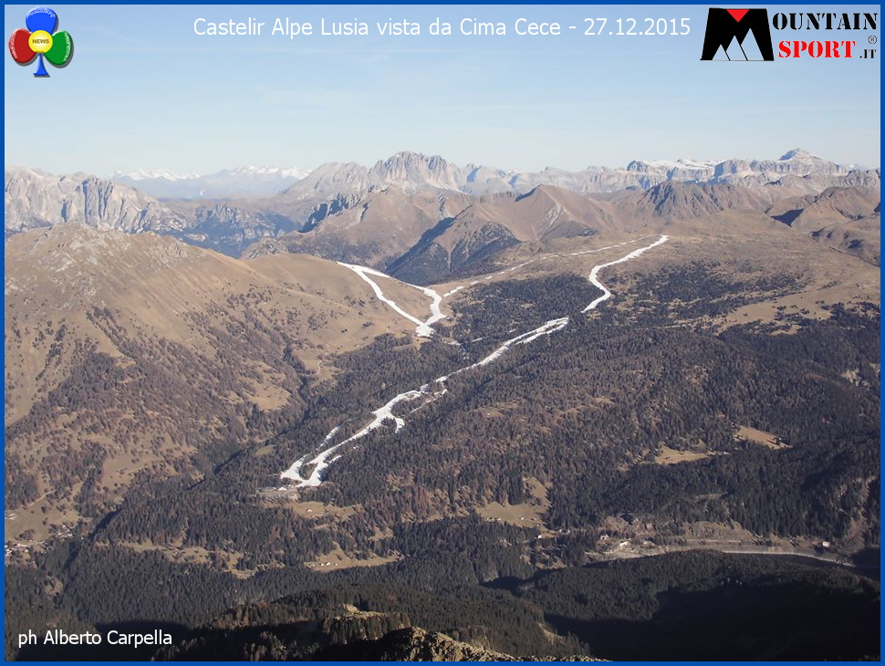 cima cece 27.12.15 Quando mancava la neve   Foto aeree delle Dolomiti senza neve