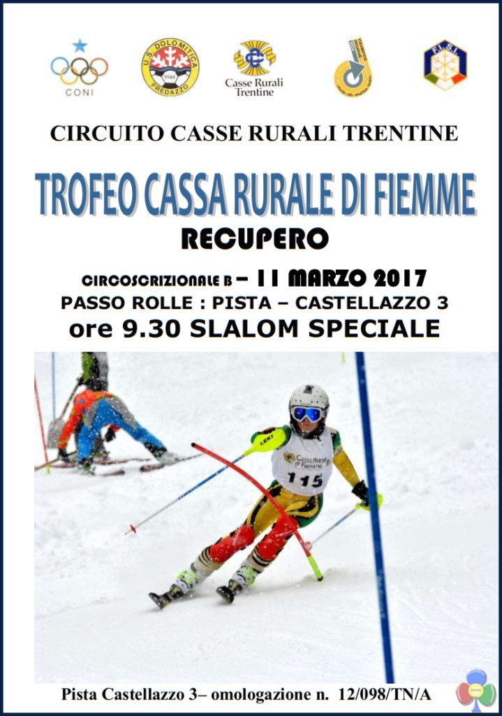 slalom castellazzo 11 marzo 2017 719x1024 Trofeo Cassa Rurale di Fiemme Passo Rolle 11.3.2017