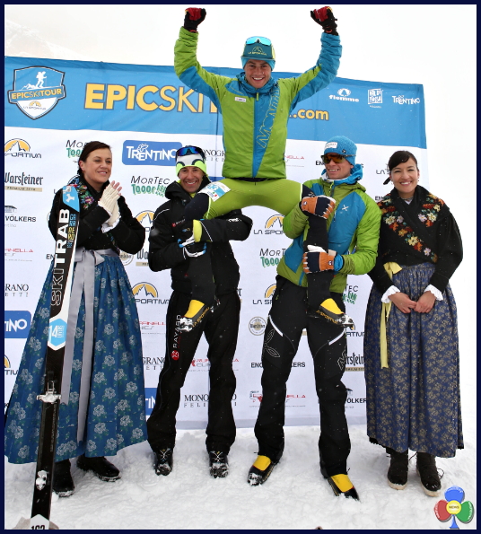 epic ski tour 2018 pordoi podiom Boscacci e Kreuzer campioni dellEpic Ski Tour 2018