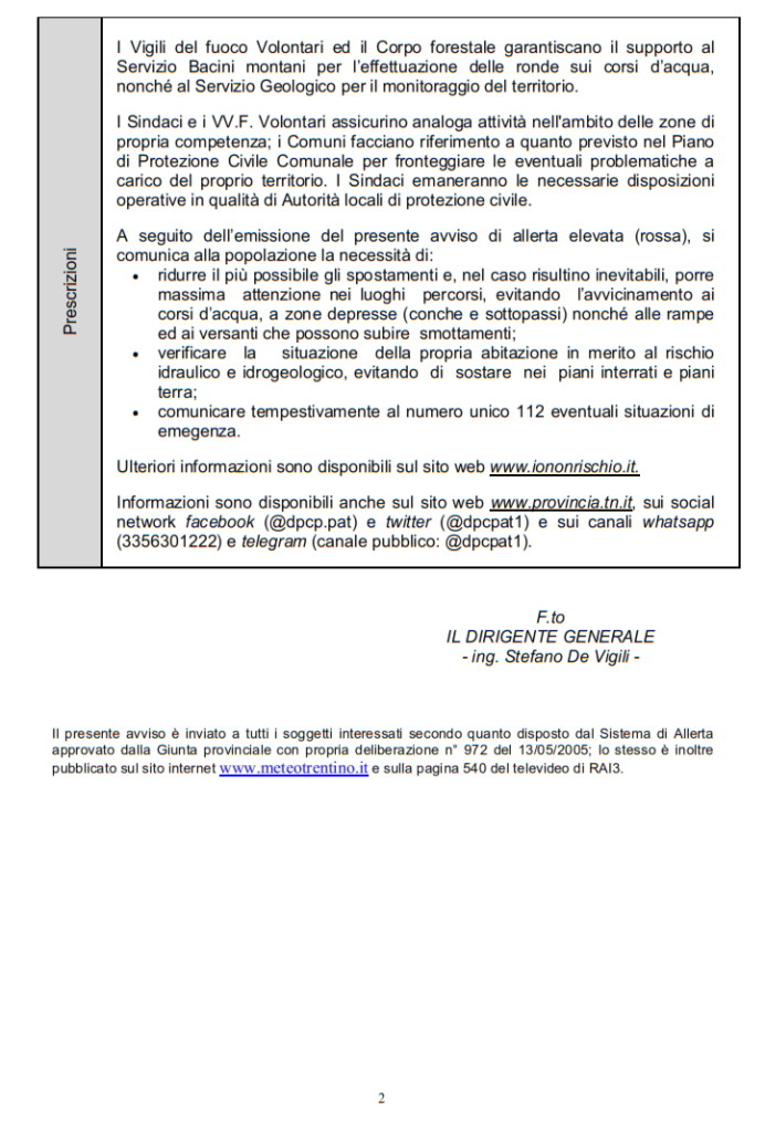 allerta maltempo trentino1 692x1024 Maltempo in Trentino: protezione civile allertata. Forti piogge domani