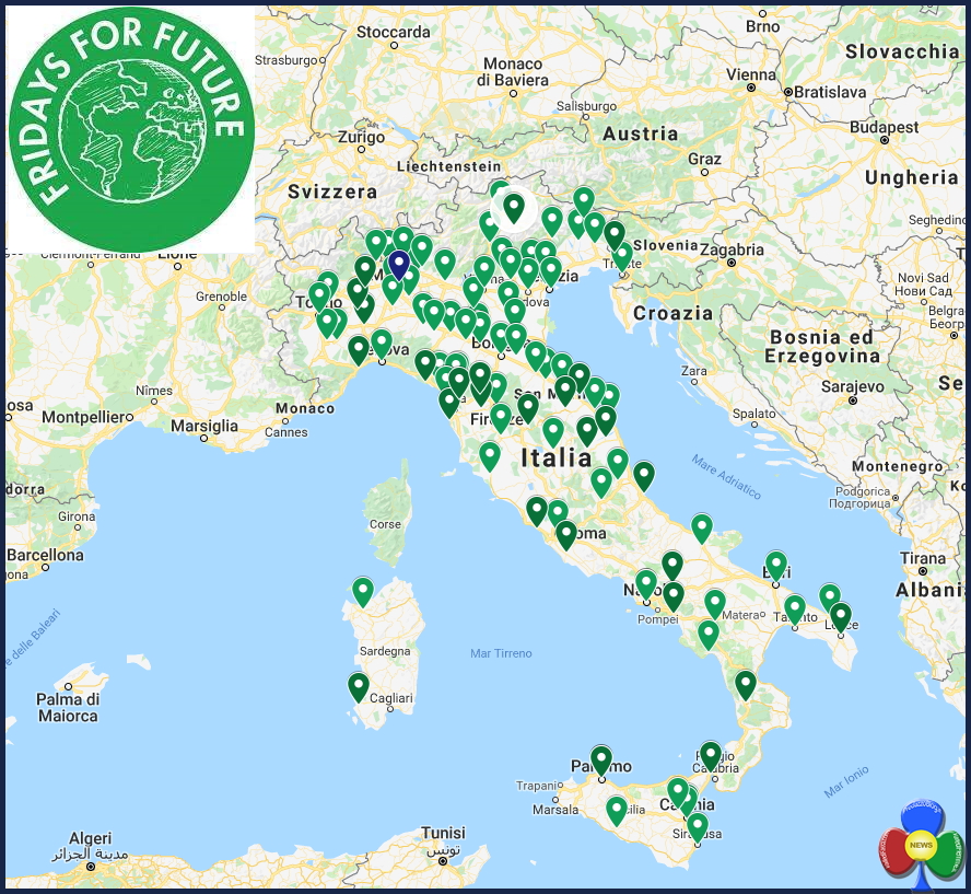 mappa fridays for future italia “Fridays for future” Predazzo allo Sciopero Globale 15 marzo 2019
