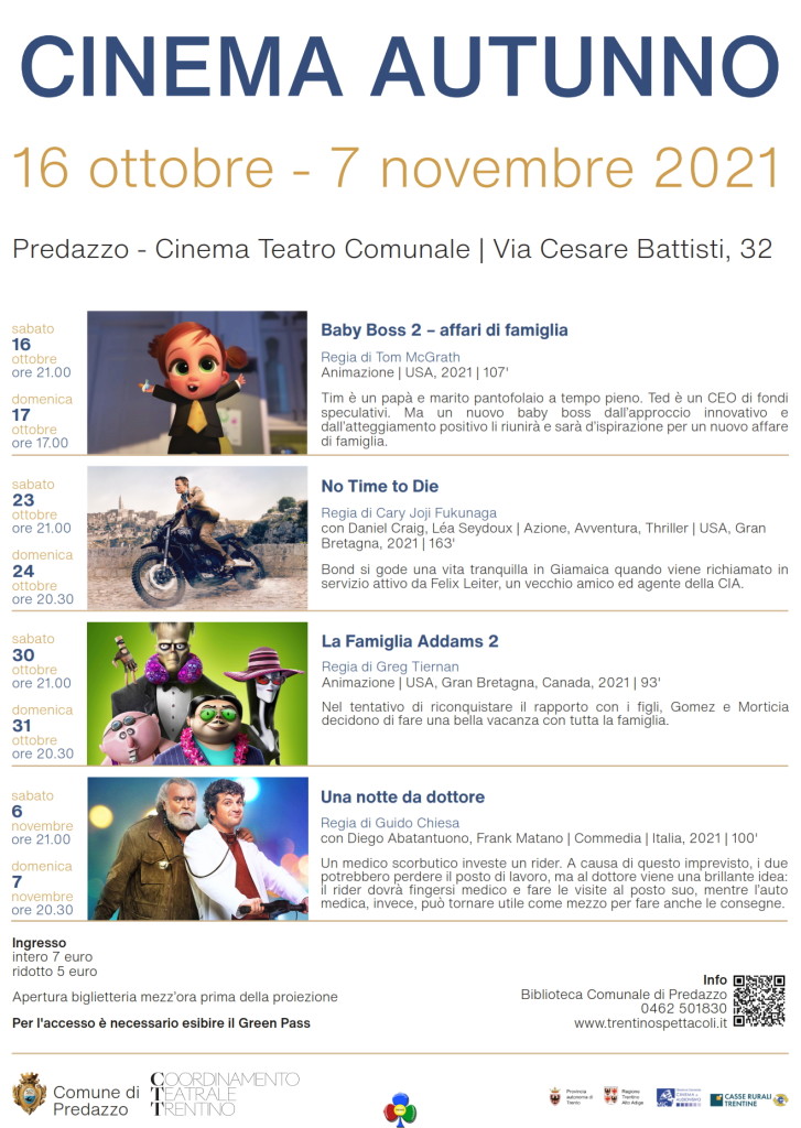 cinema predazzo riapre 727x1024 Riapre il Cinema di Predazzo, sabato 16 ottobre