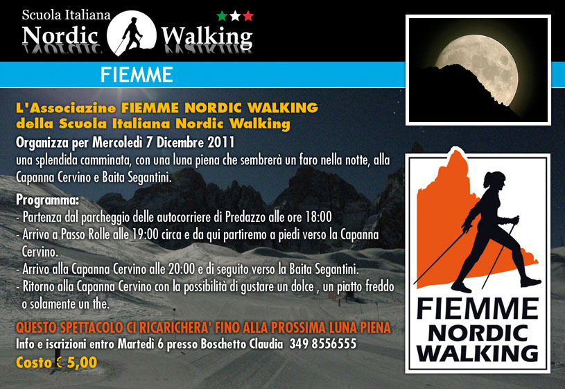 NordicWalking luna piena dic. 2011 predazzo blog Baita Segantini e luna piena con Fiemme Nordic Walking   7 dicembre 2011
