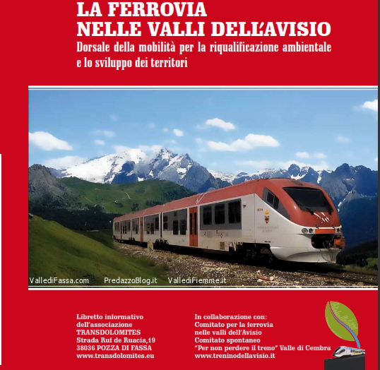 transdolomites copertina libretto Ecco i candidati provinciali che sostengono il progetto Treno dellAvisio 