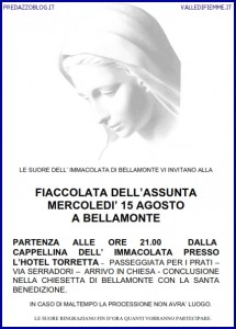 PREDAZZO BELLAMONTE FIACCOLATA ASSUNTA 15 AGOSTO 2012 215x300 Predazzo, avvisi della Parrocchia e fiaccolata a Bellamonte