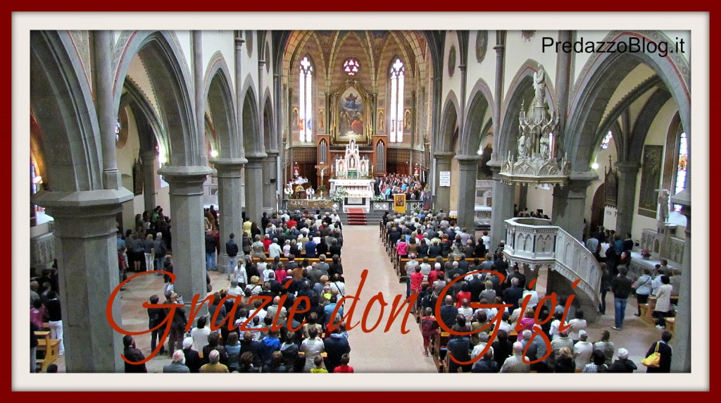 chiesa per don gigi predazzo 23.9.12 1024x572 La S. Messa di saluto del parroco di Predazzo don Gigi in diretta web 