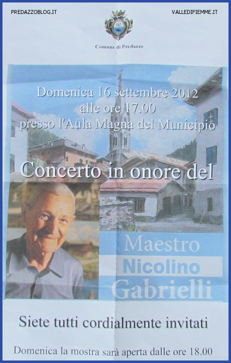 concerto nicolino gabrielli predazzo blog Predazzo, concerto in onore del maestro Nicolino Gabrielli