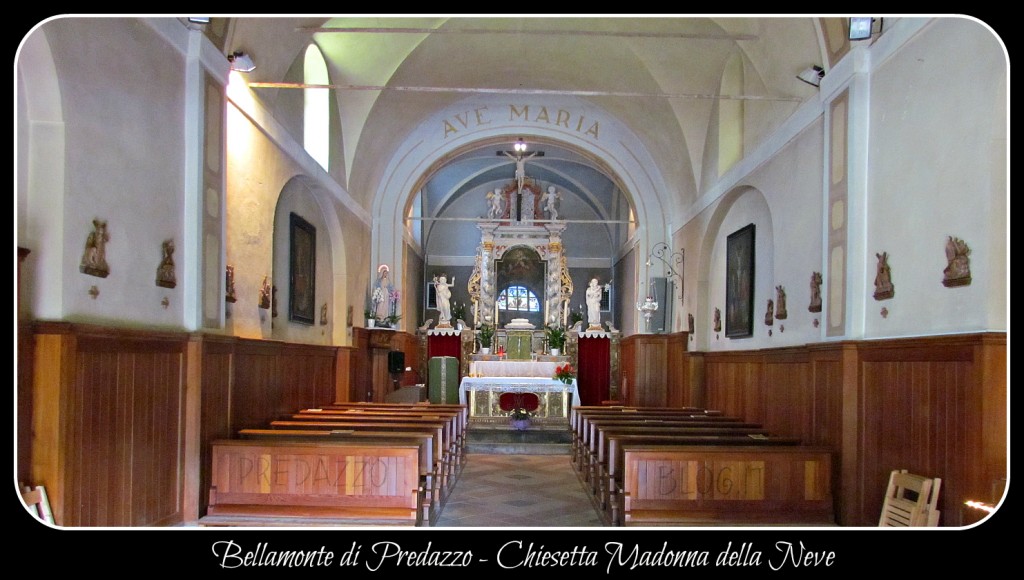 chiesa bellamonte interno by predazzo blog 1024x580 Avvisi Parrocchia 30 luglio 6 agosto   Sagra di Bellamonte