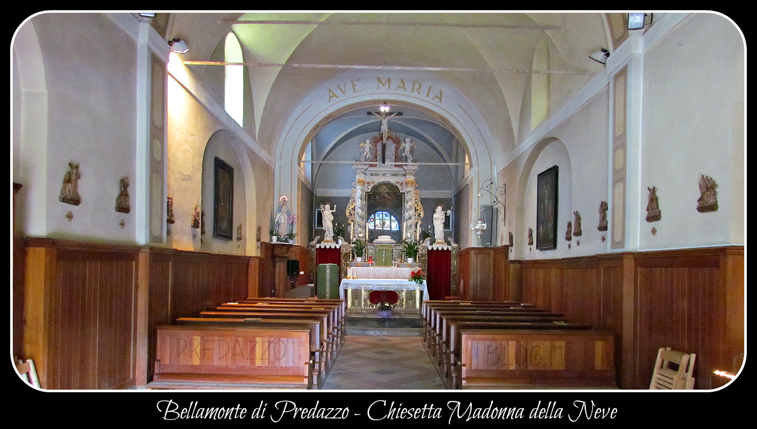 chiesa bellamonte interno by predazzo blog Predazzo, avvisi della Parrocchia dal 3 al 10 agosto