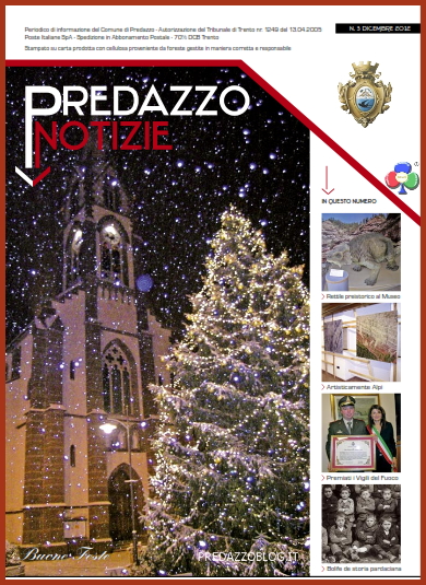 copertina giornalino predazzo notizie dicembre 2012  Predazzo Notizie dicembre 2012 il giornalino comunale in versione e book