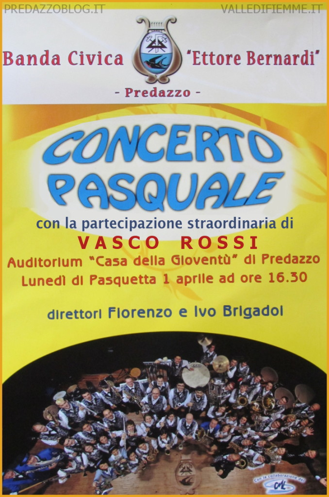 vasco rossi in concerto a predazzo 678x1024 Vasco Rossi in concerto con la Banda Civica di Predazzo   Lunedì 1 aprile 2013