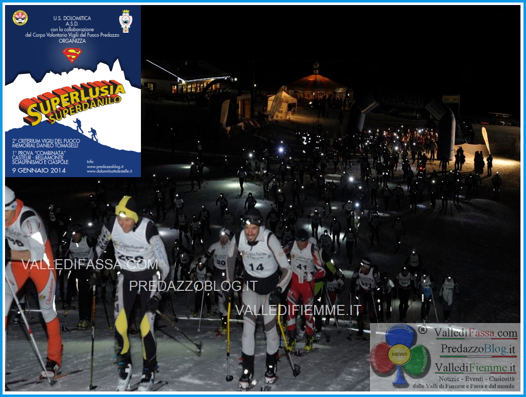 superlusia foto da castelir predazzoblog 1 Dolomiti sotto le Stelle, al via la SU PER LUSIA  SU PER DANILO con oltre 400 concorrenti