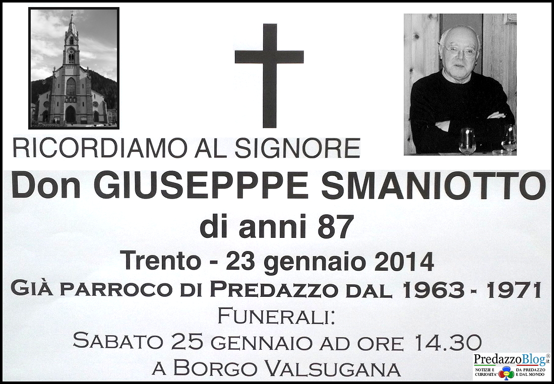 don giuseppe smaniotto predazzo Predazzo necrologi, don Giuseppe Smaniotto   Giuseppina Massignani   Giuseppe Diprima