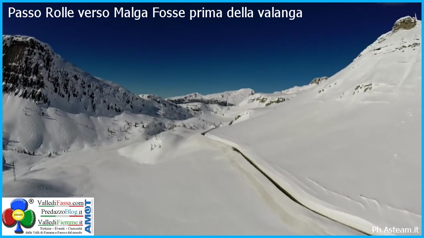 prima della valanga a passo rolle 20 febb 2014 Valanga a Passo Rolle  con fronte di 40 metri