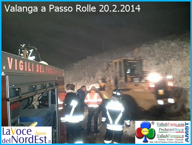 valanga a passo rolle 20 febb 2014 Valanga a Passo Rolle  con fronte di 40 metri