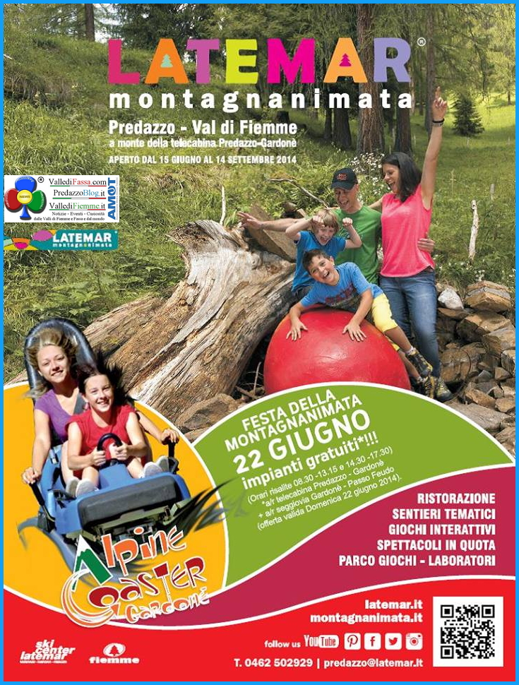 latemar montagna animata 2014 Impianti Predazzo Latemar gratuiti domenica 22 giugno 2014
