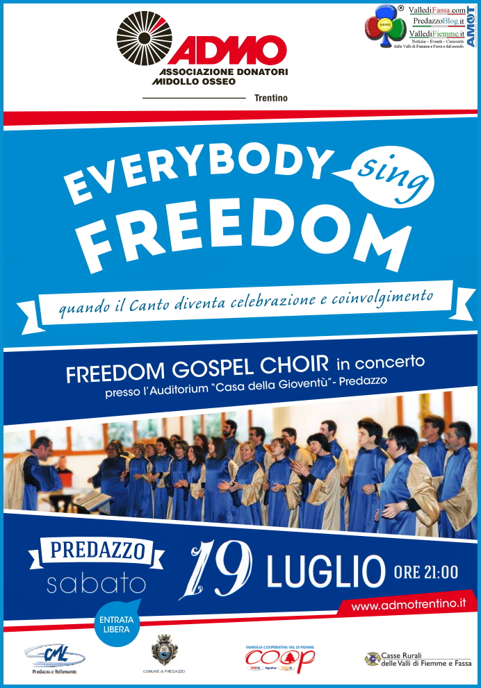 admo freedom predazzo Admo, Freedom Gospel Choir in concerto a Predazzo