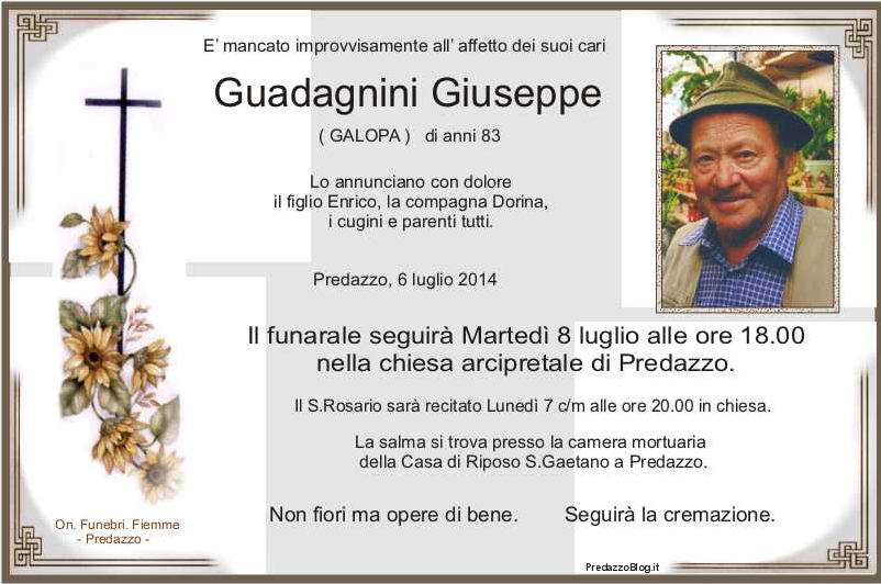 guadagnini giuseppe galopa Predazzo necrologio Guadagnini Giuseppe  (galopa)