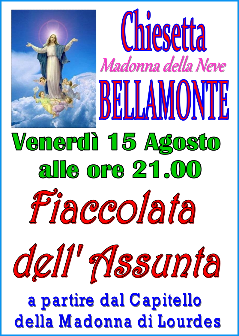 fiaccolata assunta bellamonte 2014 Predazzo, avvisi della Parrocchia 10 17 agosto