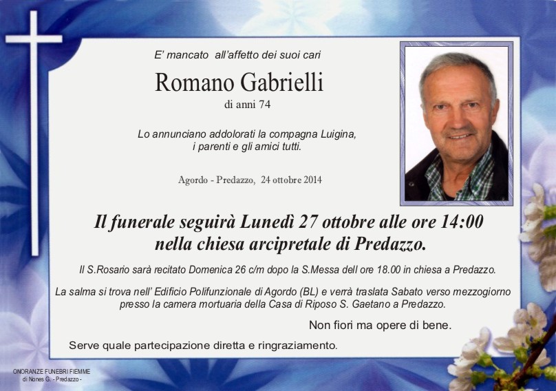 Romano Gabrielli Necrologi, Anna Ferraccioli, Marco Pellegrin, Romano Gabrielli