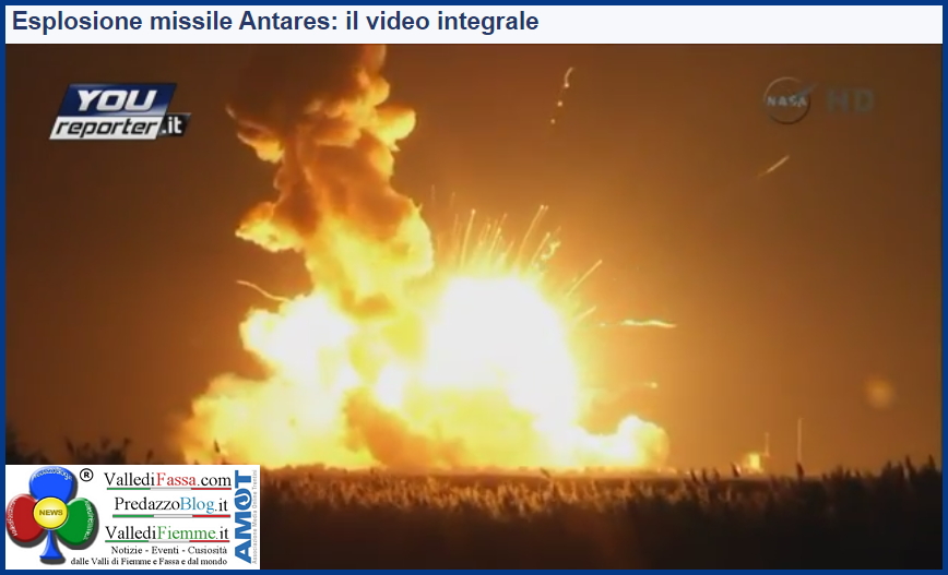 esplosione missile antares nasa video integrale Missione fallita, razzo Nasa esplode in volo   Video