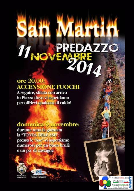 san martin 2014 predazzo Fuochi de San Martin a Predazzo   11 novembre 2014