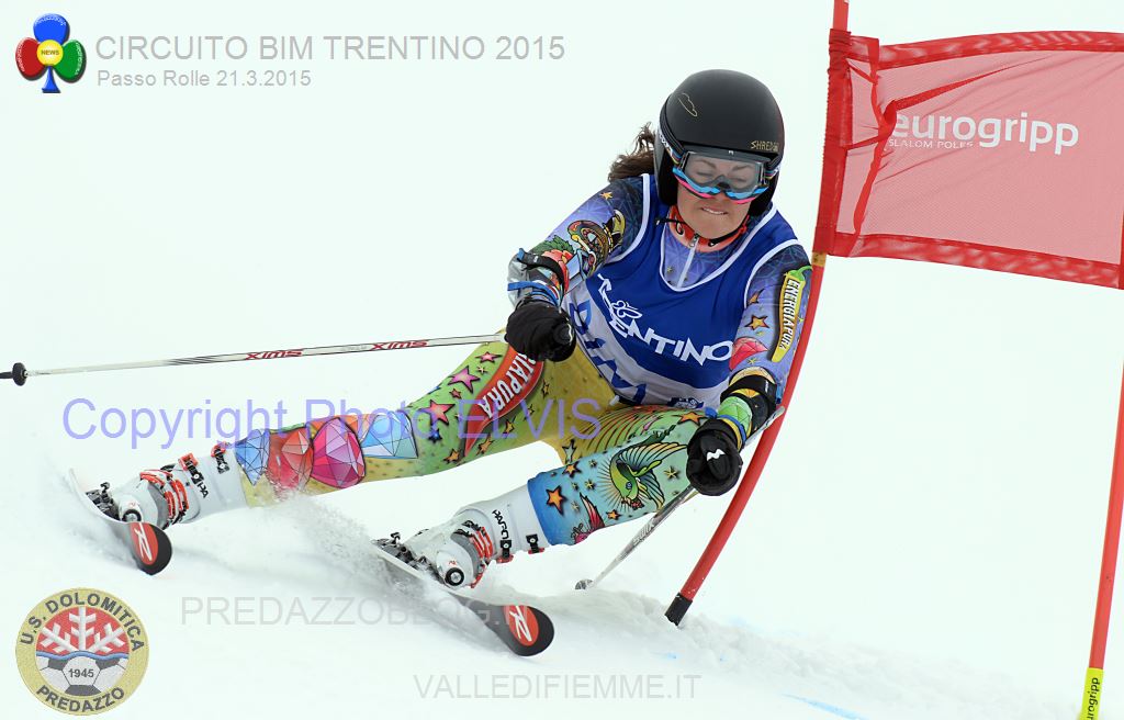 BONACCI CLAUDIA GS TRENTINI ROLLE 2015PHOTO ELVIS Rolle, Trofeo 70° US Dolomitica e Campionato TN Slalom Classifiche e Foto