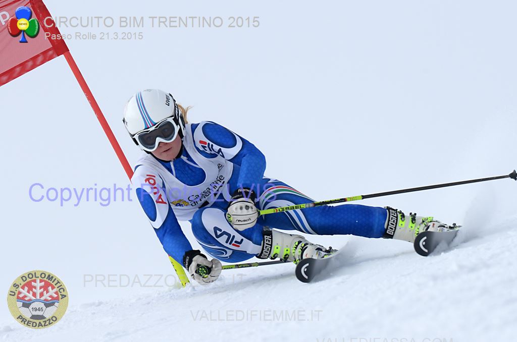 Zanini Francesca GS TRENTINI ROLLE 2015 a PHOTO ELVIS Rolle, Trofeo 70° US Dolomitica e Campionato TN Slalom Classifiche e Foto