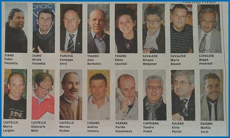 candidati sindaci fiemme foto 2015 Elezioni amministrative 2015, Maria Bosin sarà ancora Sindaco
