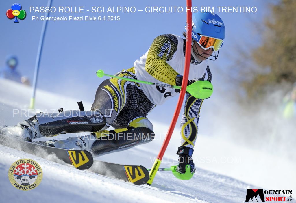 sci alpino gare fis passo rolle bim dolomitica 6 aprile 20157 Circuito Fis Bim Trentino oggi al Rolle, classifiche e foto
