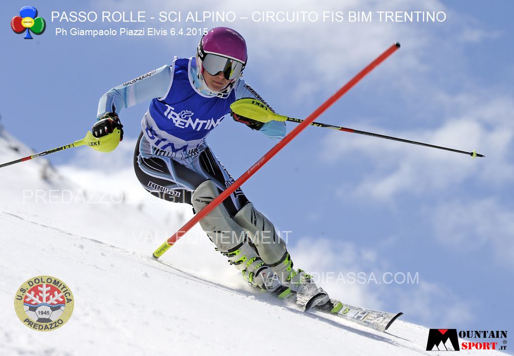 sci alpino gare fis passo rolle bim dolomitica 6 aprile 20158 Circuito Fis Bim Trentino oggi al Rolle, classifiche e foto