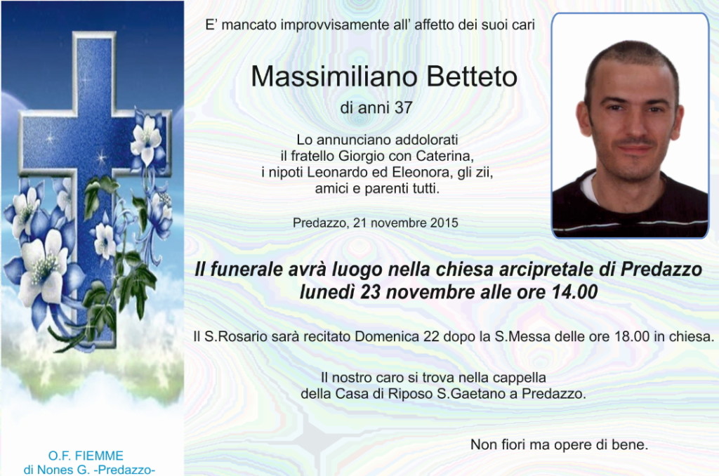 Betteto Massimiliano1 1024x678 Necrologio, Massimiliano Betteto