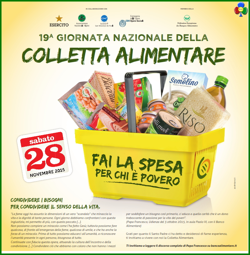 colletta alimentare 2015 locandina Colletta Alimentare 2015 in Fiemme e Fassa