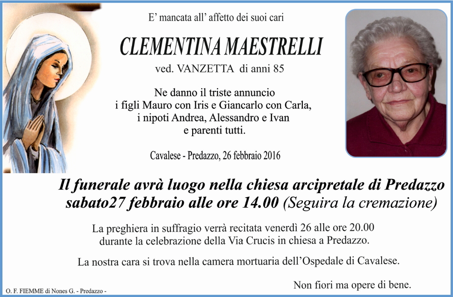 clementina maestrelli Necrologio Clementina Maestrelli 