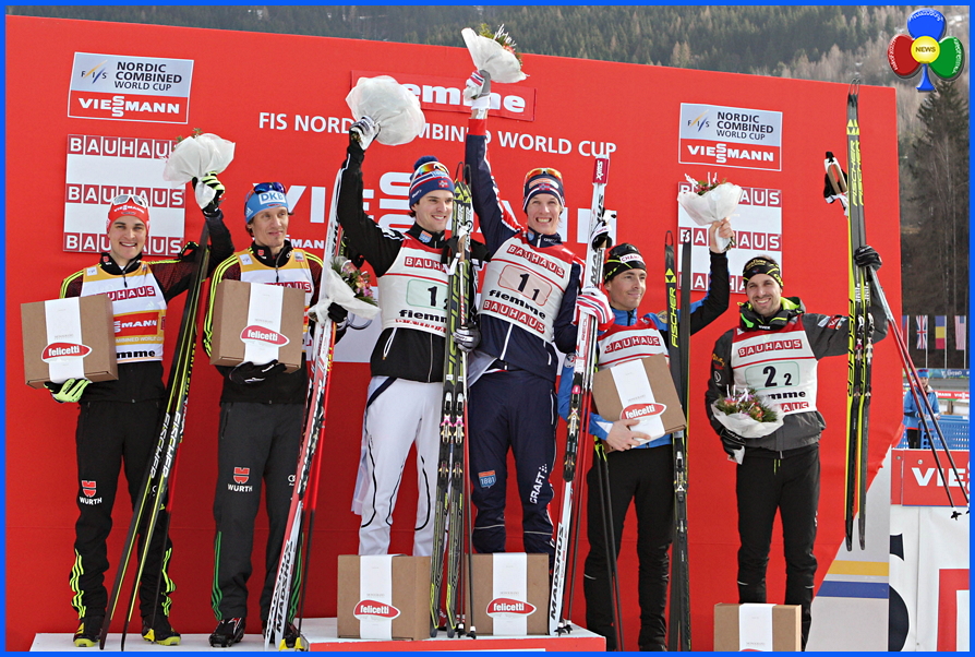 coppa del mondo combinata nordica 2016 fiemme podio La Norvegia trionfa ancora in Val di Fiemme