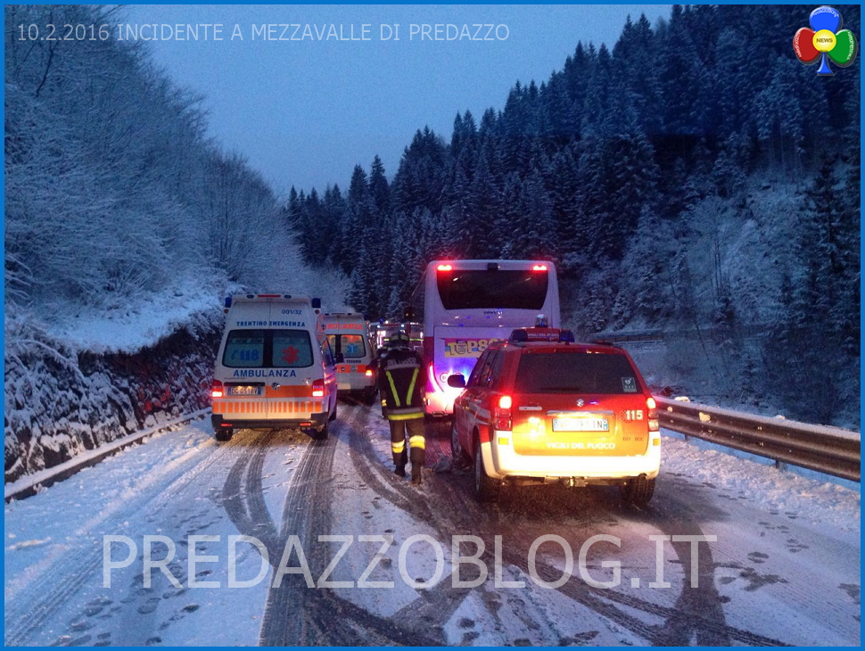 incidente mezzavalle predazzo 10.2.16 Nevicata notturna, scontro frontale a Mezzavalle 
